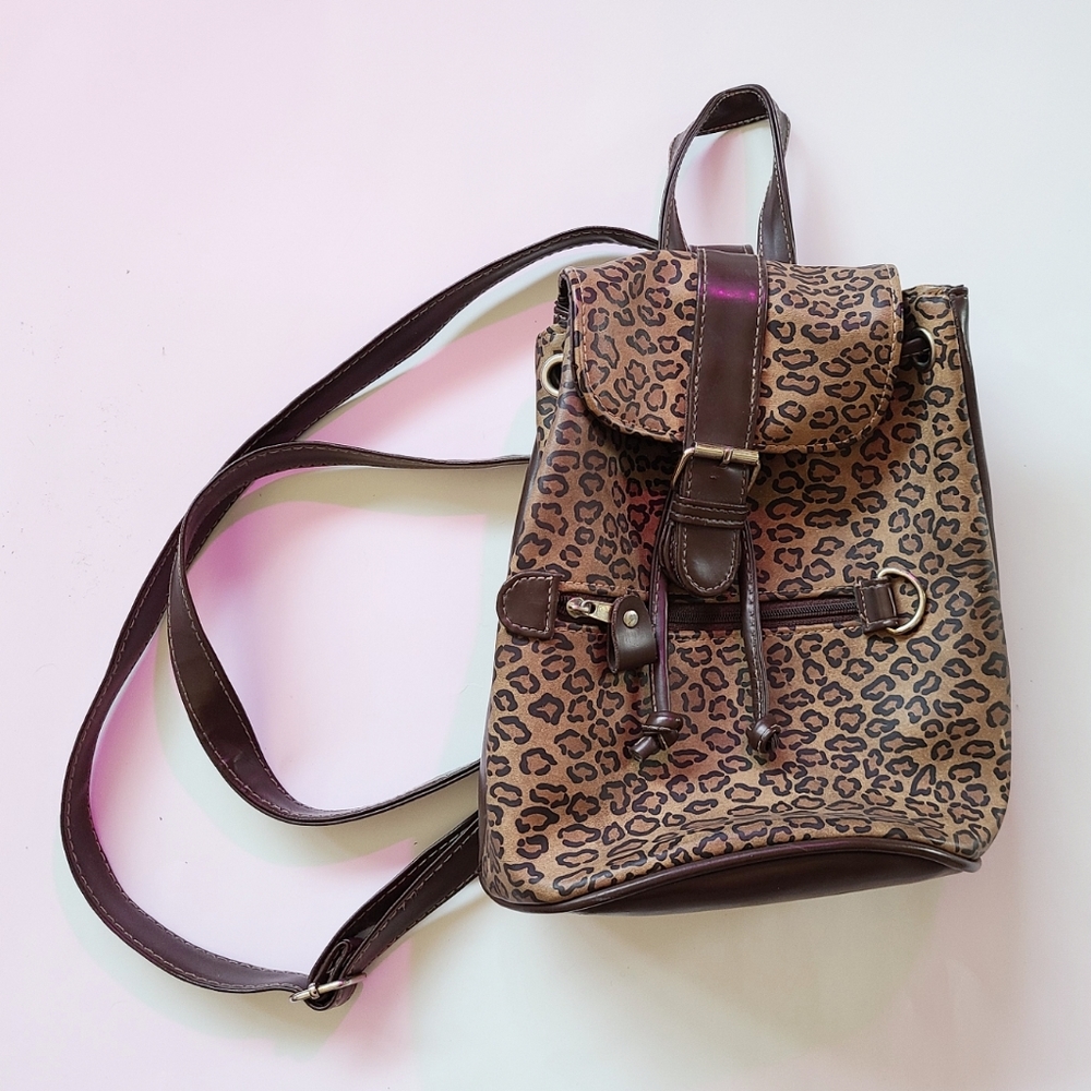 Leopard print backpack